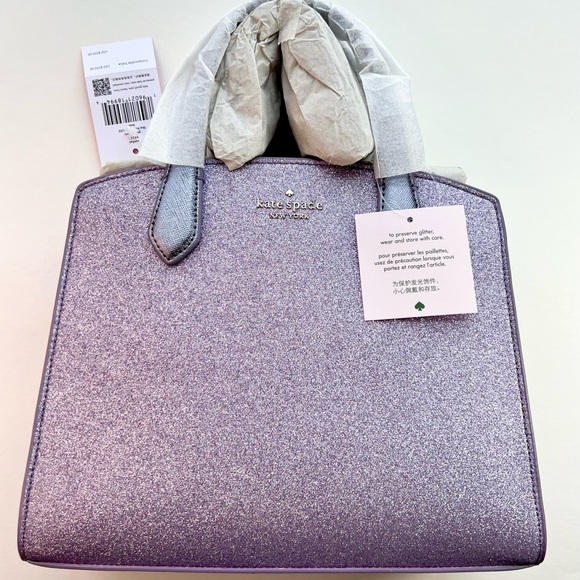 kate spade Handbags - 👜 NWT Kate Spade Tinsel Satchel, NWT, 
LILAC FROST, glitter purple